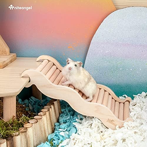 Niteangel Hamster Climbing Toy Wooden Ladder Bridge for Hamsters Gerbils Mice and Small Animals (Medium - 8.26'' L) - Image 3