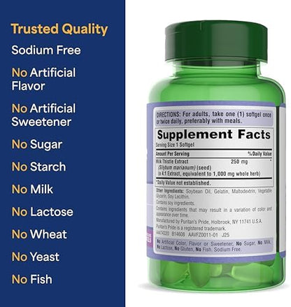 Premium imported herbal antioxidant milk thistle capsule size and bottle visual