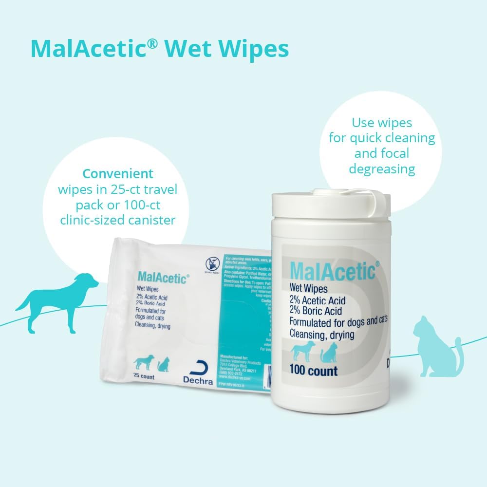 MalAcetic pet wipes sealable opening demonstrating easy to use dispenser mechanism.