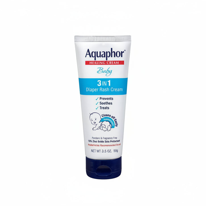 Aquaphor Baby Healing Cream 3 In 1 Diaper Rash Cream front view tube