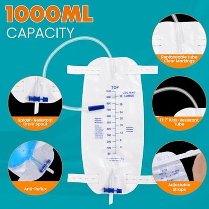 Easy-flip drain valve on Furwey 1000ml drainage bag