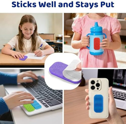 Four unique layered textures of PuraEase silicone fidget toys