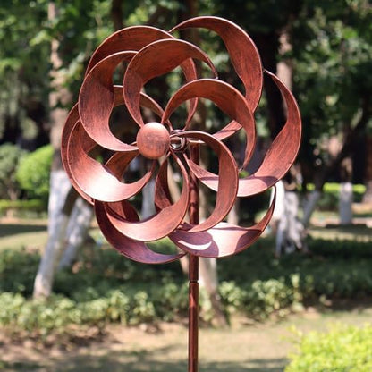 Side profile of Lerfugi willow leaf garden windmill ornament