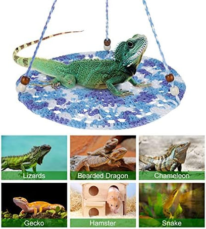 Reptile tank decor showing hammock hanging mechanism