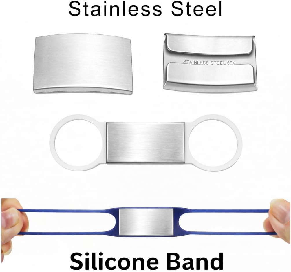 Mio Crafts secure fit rust resistant silver metal personalized pet identifier tag on dog collar