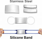 Mio Crafts secure fit rust resistant silver metal personalized pet identifier tag on dog collar