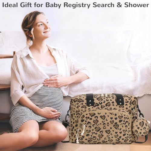 Tenot leopard print travel tote with pacifier case