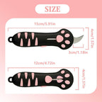 Cute retractable cat claw paper cutter tool showcasing the extended stainless steel razor blade