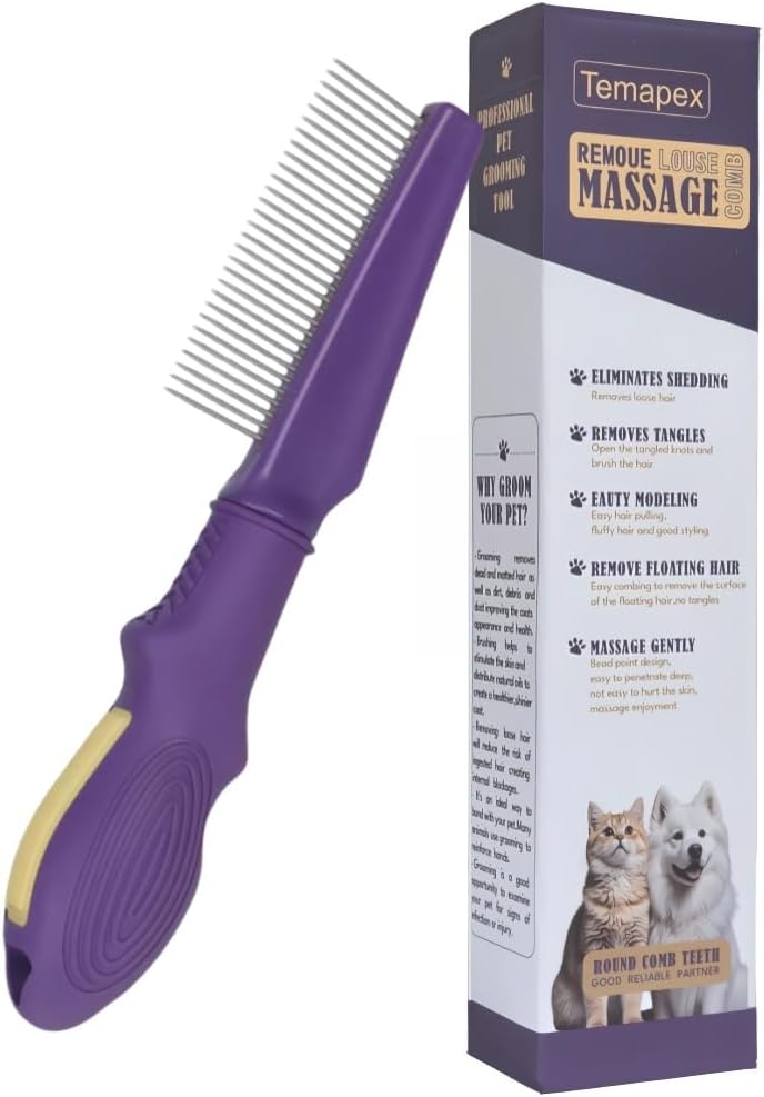 Package contents of Nadusep pet grooming comb for dogs and cats