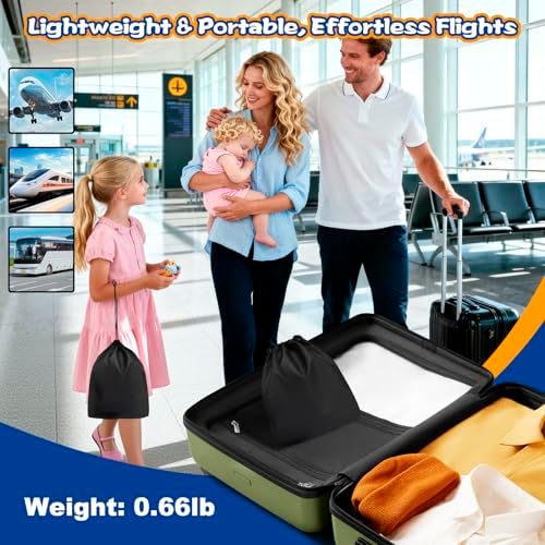 TRELC portable flight bed highlighting the two integrated mesh storage pockets for wipes.