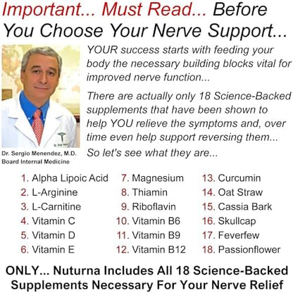Nuturna nerve support formula label showing ingredient list
