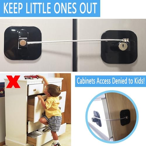 Yeya refrigerator lock application on kitchen storage cabinet