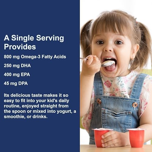Close-up view of Carlson Kids fish oil natural lemon flavor packaging