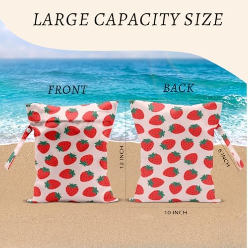 Waterproof strawberry laundry bag with snap handle
