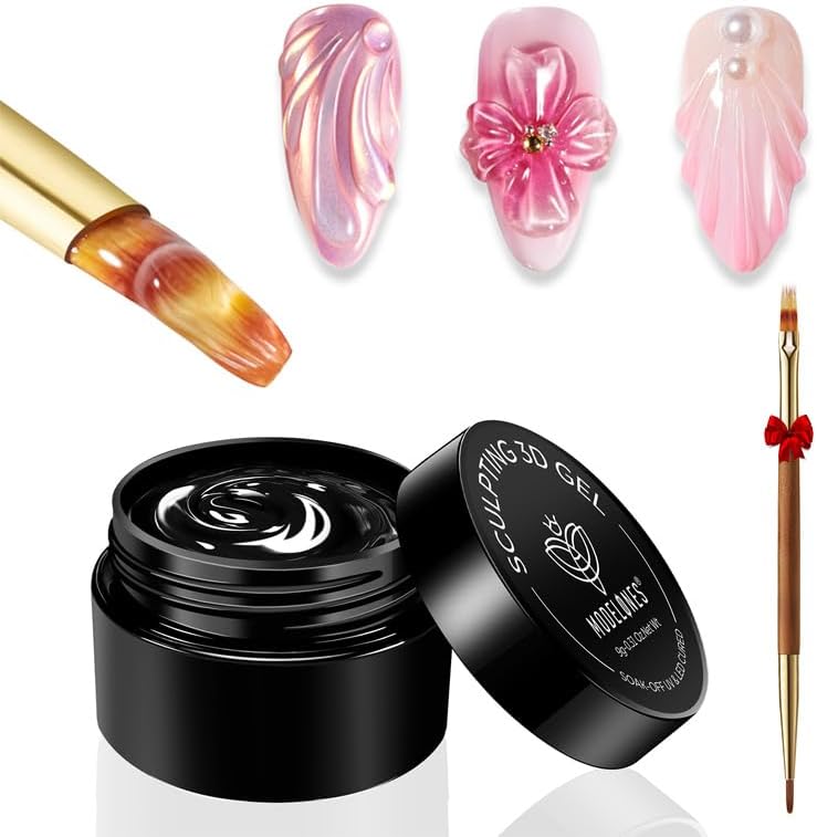 Modelones 3D Nail Gel Kit with 9 gram sculpting gel and brush