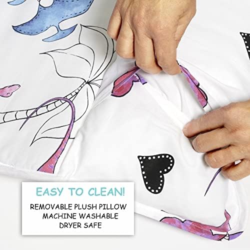 Detailed view of the removable pillow and blanket
