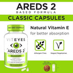 Viteyes allergen free capsules nutritional facts panel closeup