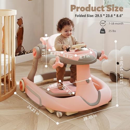 StarAndDaisy interactive baby walker angled view displaying the electronic lights and musical entertainment system