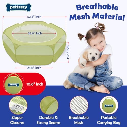 Small Animal Playpen with Zippered Top, Portable Waterproof Pet Cage (47"x23") for Kitten, Bunny, Guinea Pig, Hamster, Chicken Brooder, Indoor & Outdoor Exercise Pen, Foldable Design - Image 6
