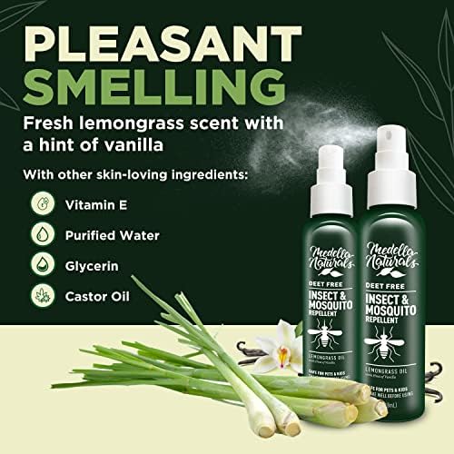 Authentic USA-imported chemical-free insect spray detailing the application instructions on the back label.