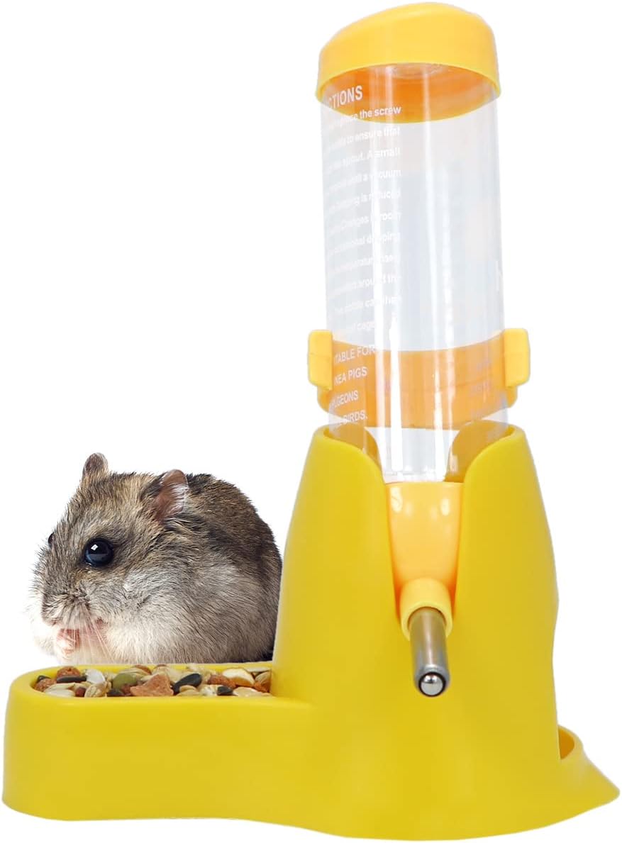 3 in 1 Hamster Hanging Water Bottle Pet Auto Dispenser with Base for Dwarf Hamster Mouse Rat Hedgehog (80ML, Blue) - Image 10