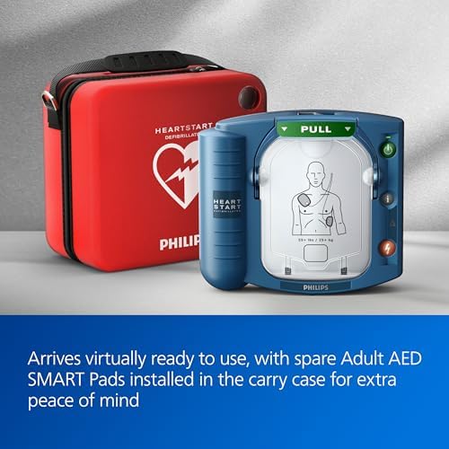 Philips HeartStart Ready Pack in standard red carry case for office safety