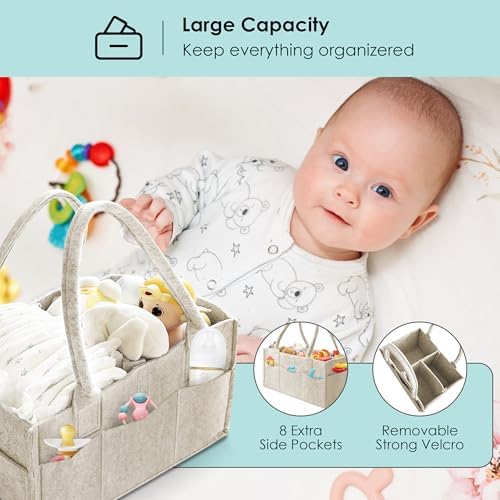 Hiphop Panda portable car organizer filled with baby wipes and diapers