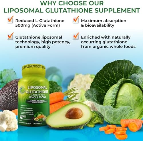 Supplements Studio glutathione 120 count label details