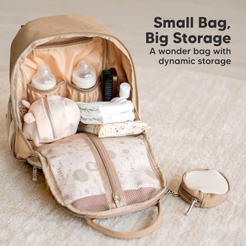 KeaBabies Play Diaper Bag Backpack side profile showing pockets
