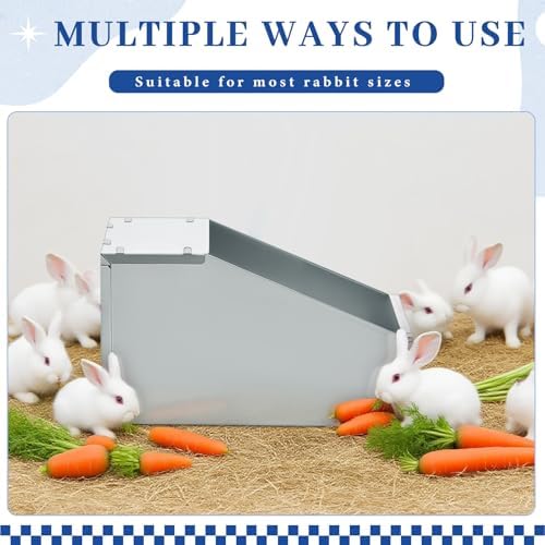Maxcheck 4 Pcs Galvanized Metal Rabbit Nesting Box Bunny Small Animal Nest with Removable Acrylic Floor Durable Easy to Clean for Indoor Outdoor Use Rabbit Supplies (18.5 * 10.6 * 10 Inch) - Image 6