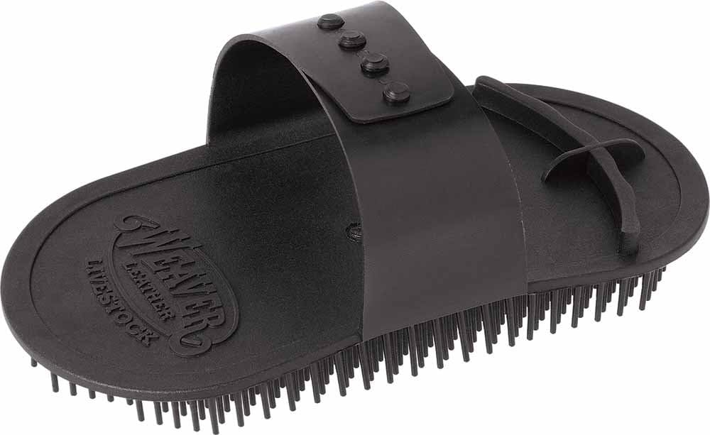 Weaver Livestock Massage Brush front view black grooming tool