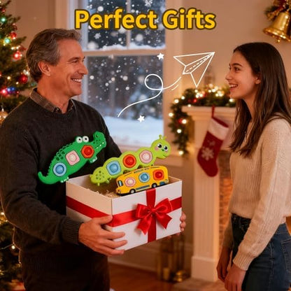 Travel-friendly fidget popper set in a travel bag