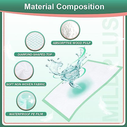 Mildplus 17x24 inch bed pads pack of 100