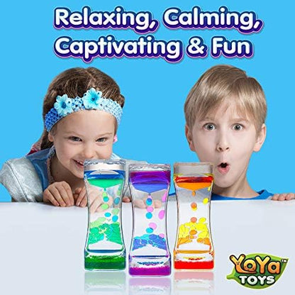 Three assorted color liquid motion bubbler tubes for desk decor