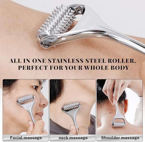 Rena Chris green jade massager for jawline sculpting and puffiness.