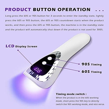 Smallshs LED nail lamp used for precise resin art decoration.