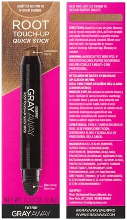 Everpro Gray Away Root Touchup Quick Stick highlighting the integrated blending sponge applicator.