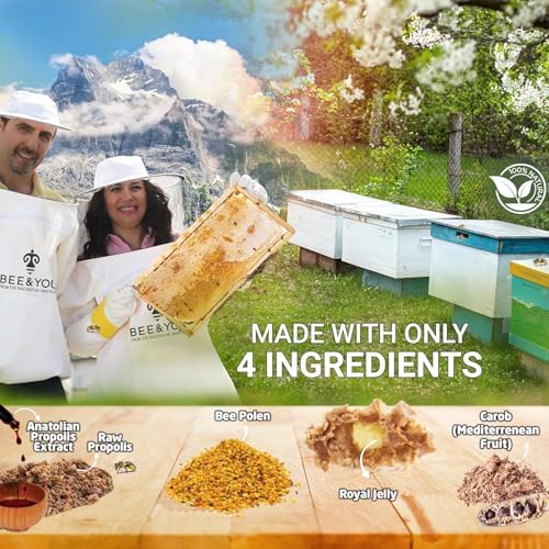 Bee And You Royal Jelly Propolis Extract Tablets bottle side angle