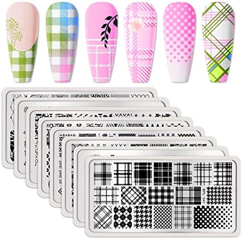 Born Pretty 8 piece nail stamping plates set front view
