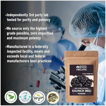Pure Black Kaunch seeds powder for stamina and stress relief