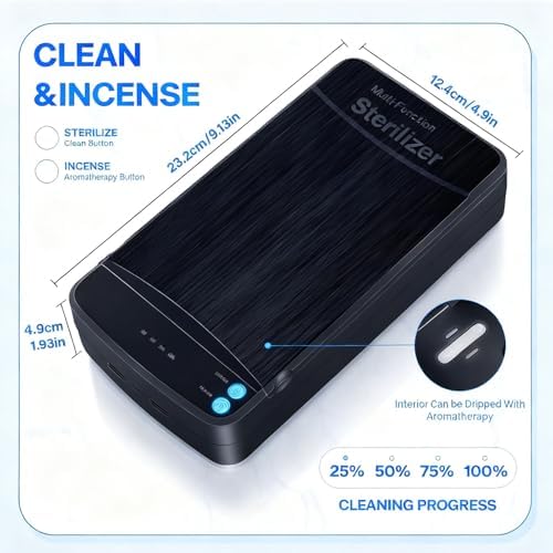 Allglam sterilizing box with lid open showing internal space