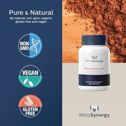 MitoSynergy Cuprous Nicotinic Acid and Coenzyme Q10 dietary supplement side view