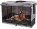 Rachmi 600D canvas water resistant dog kennel cover in gray.