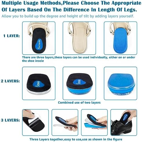 Svowin adjustable orthopedic height increase insoles for leg length discrepancy.