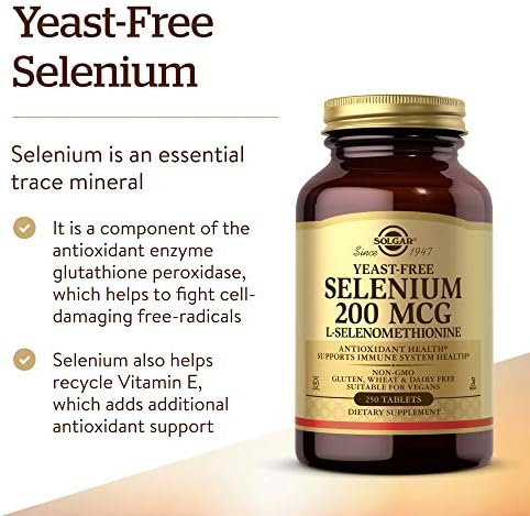 Solgar authentic USA imported yeast free selenium premium amber bottle