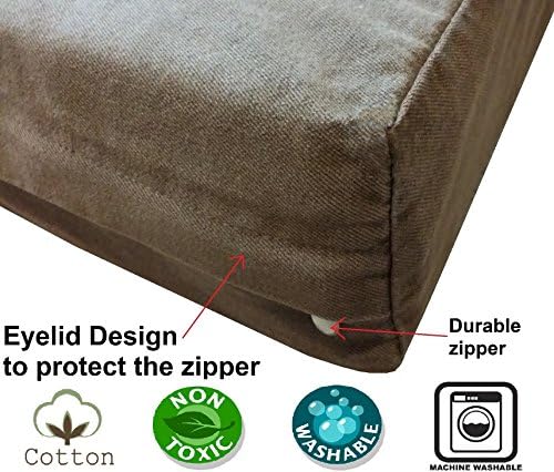 Dogbed4less durable zipper mechanism on brown pet bed cover