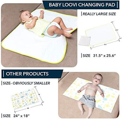 Baby Loovi waterproof changing mat laid flat on a surface