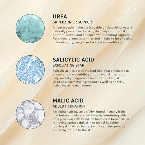 Clinical grade foot treatment cream for rough calloused heels and intensive exfoliation