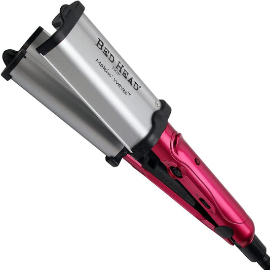 Bed Head Making Waves Tourmaline Ceramic Hair Waver front view showcasing pink and grey body