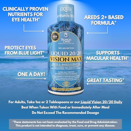 Tropical Oasis liquid eye health vitamins pourable format